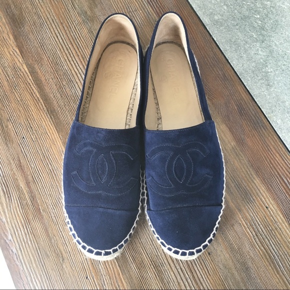 chanel espadrilles navy